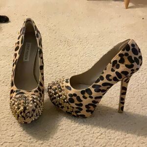 Leopard spike heels